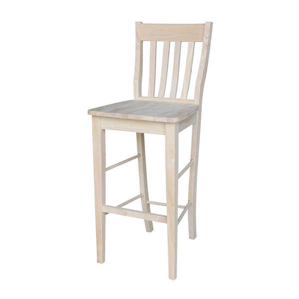 International Concepts Café Stool, 30" Seat Height, Unfinished S-6163